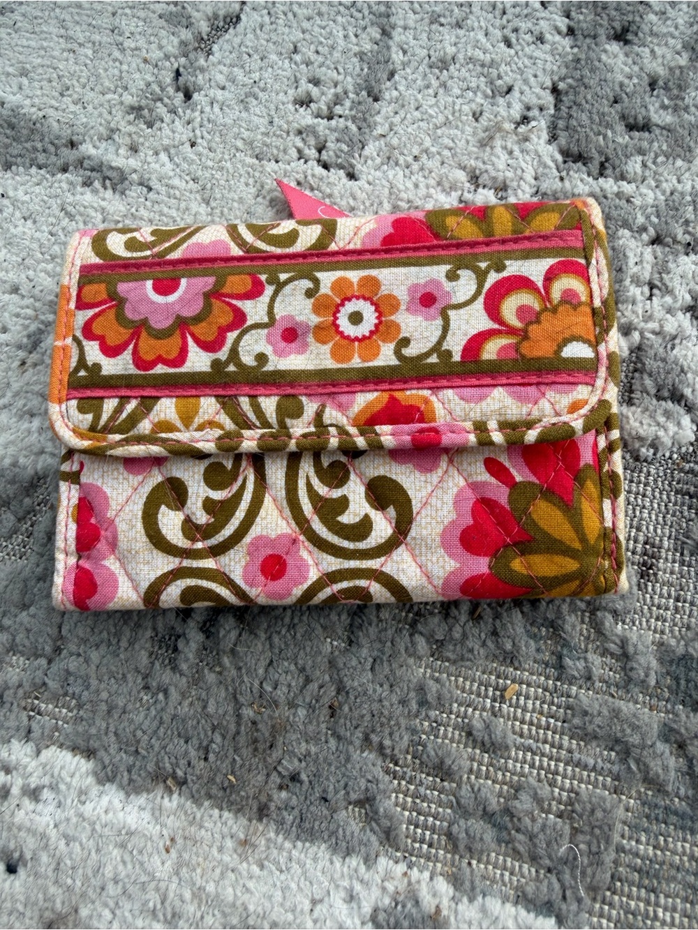 Vera Bradley Pink Floral Quilted Card Holder Wallet